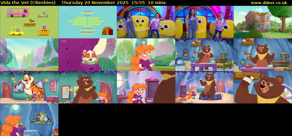 Vida the Vet (CBeebies) Thursday 20 November 2025 15:55 - 16:05