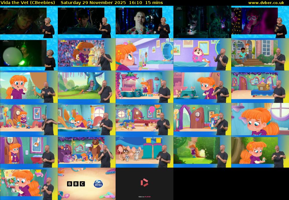 Vida the Vet (CBeebies) Saturday 29 November 2025 16:10 - 16:25