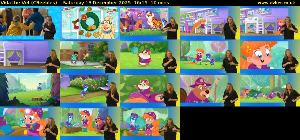 Vida the Vet (CBeebies) Saturday 13 December 2025 16:15 - 16:25