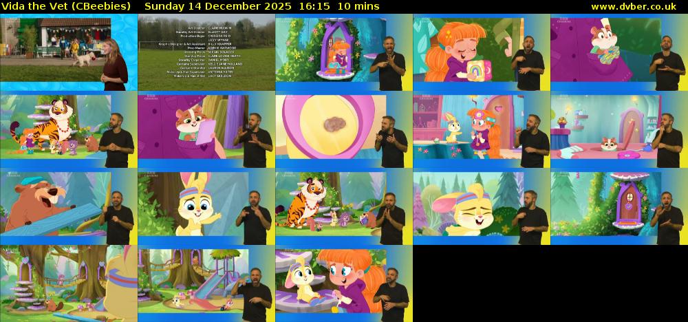 Vida the Vet (CBeebies) Sunday 14 December 2025 16:15 - 16:25