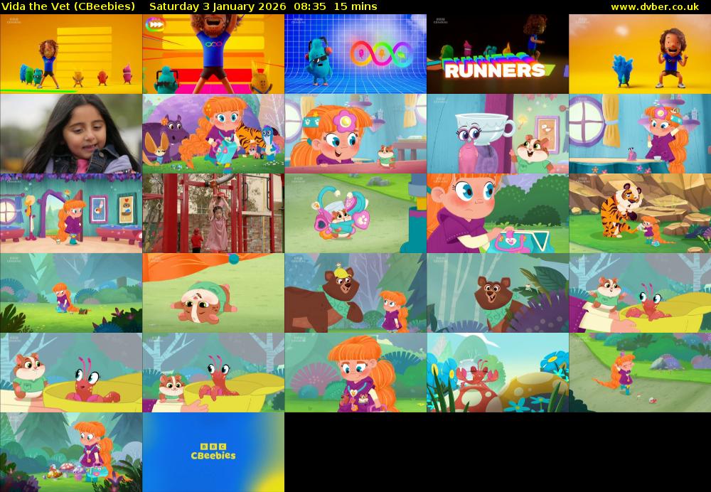 Vida the Vet (CBeebies) Saturday 3 January 2026 08:35 - 08:50
