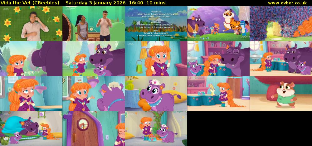 Vida the Vet (CBeebies) Saturday 3 January 2026 16:40 - 16:50