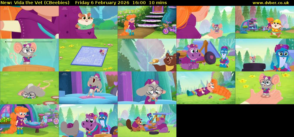 Vida the Vet (CBeebies) Friday 6 February 2026 16:00 - 16:10