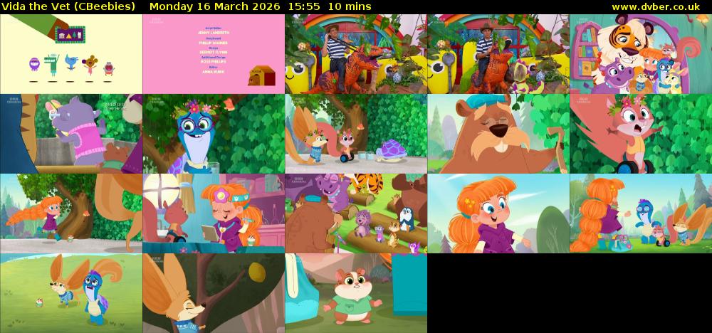 Vida the Vet (CBeebies) Monday 16 March 2026 15:55 - 16:05