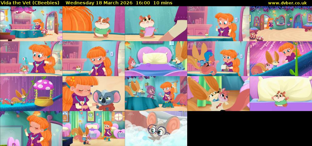 Vida the Vet (CBeebies) Wednesday 18 March 2026 16:00 - 16:10