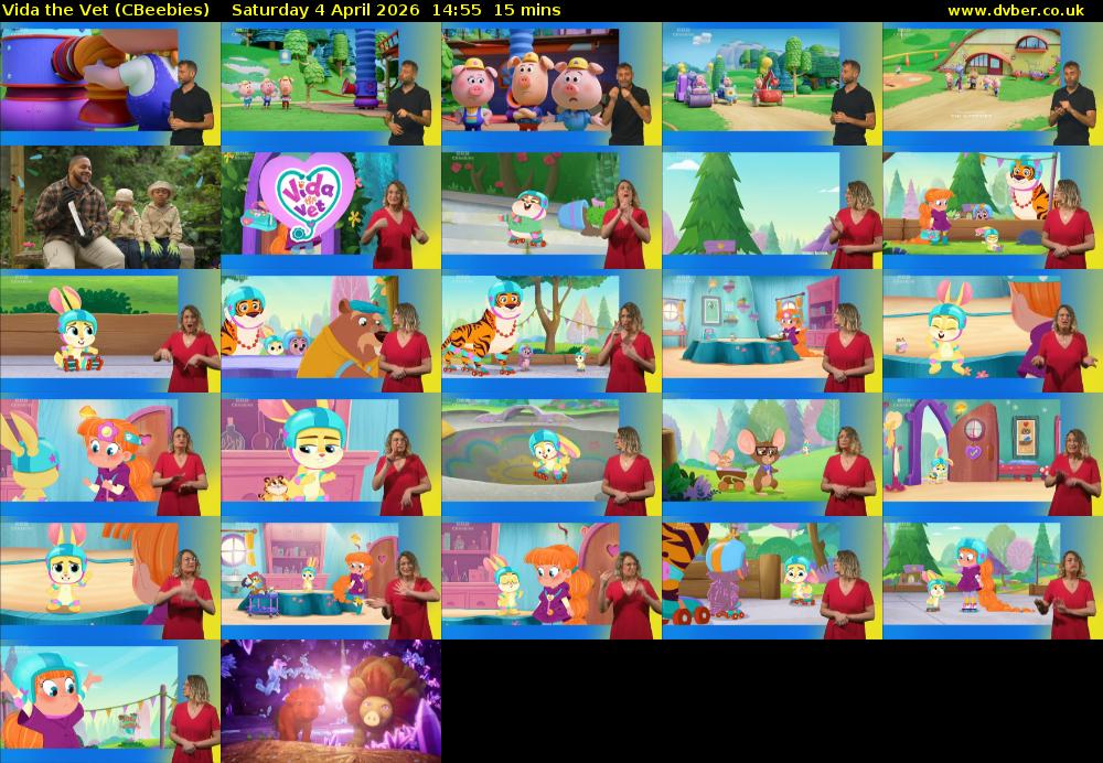 Vida the Vet (CBeebies) Saturday 4 April 2026 14:55 - 15:10