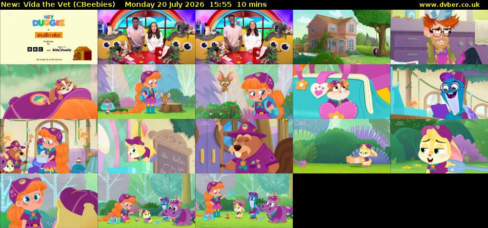 Vida the Vet (CBeebies) Monday 20 July 2026 15:55 - 16:05