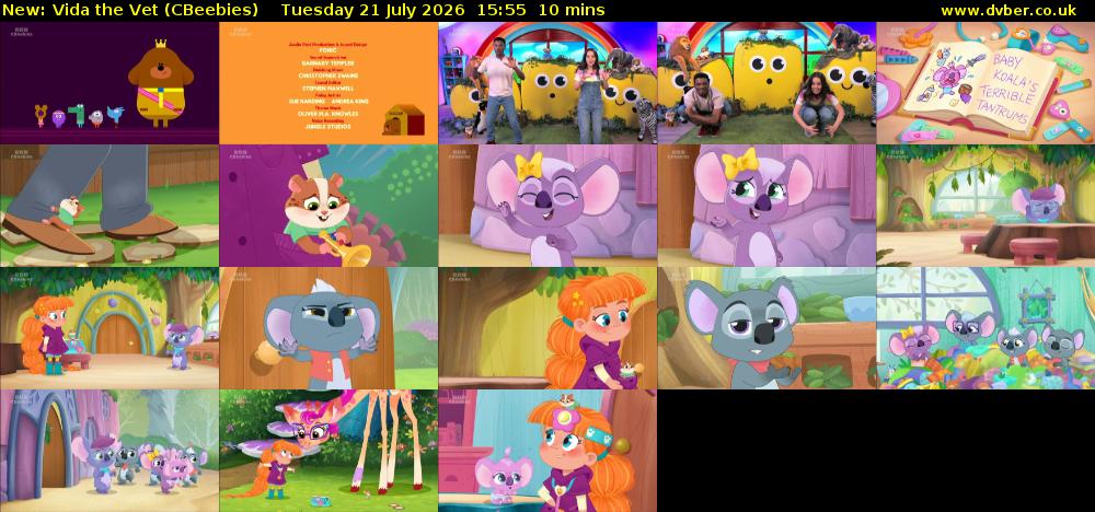 Vida the Vet (CBeebies) Tuesday 21 July 2026 15:55 - 16:05