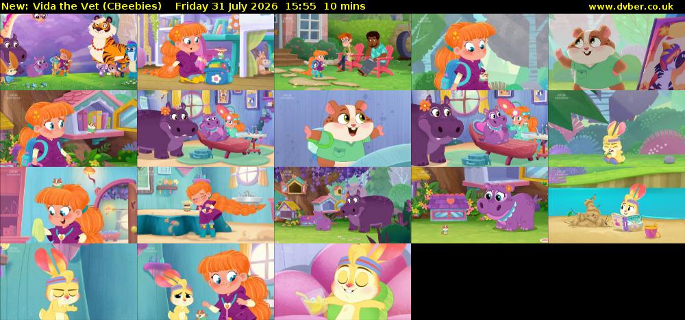 Vida the Vet (CBeebies) Friday 31 July 2026 15:55 - 16:05