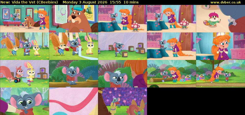 Vida the Vet (CBeebies) Monday 3 August 2026 15:55 - 16:05