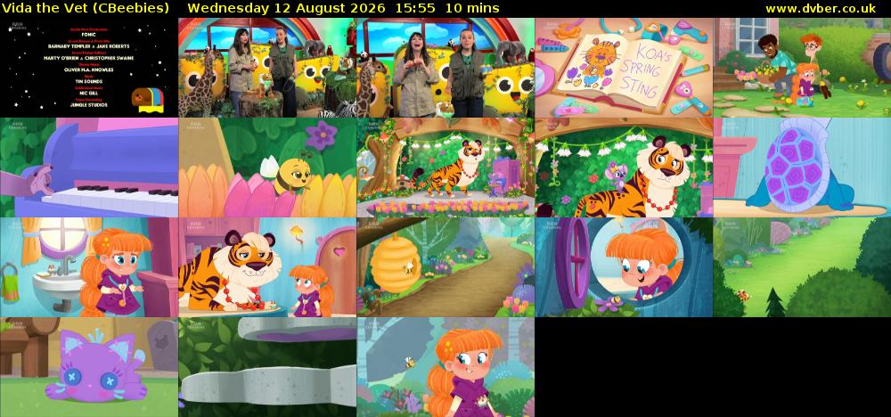 Vida the Vet (CBeebies) Wednesday 12 August 2026 15:55 - 16:05