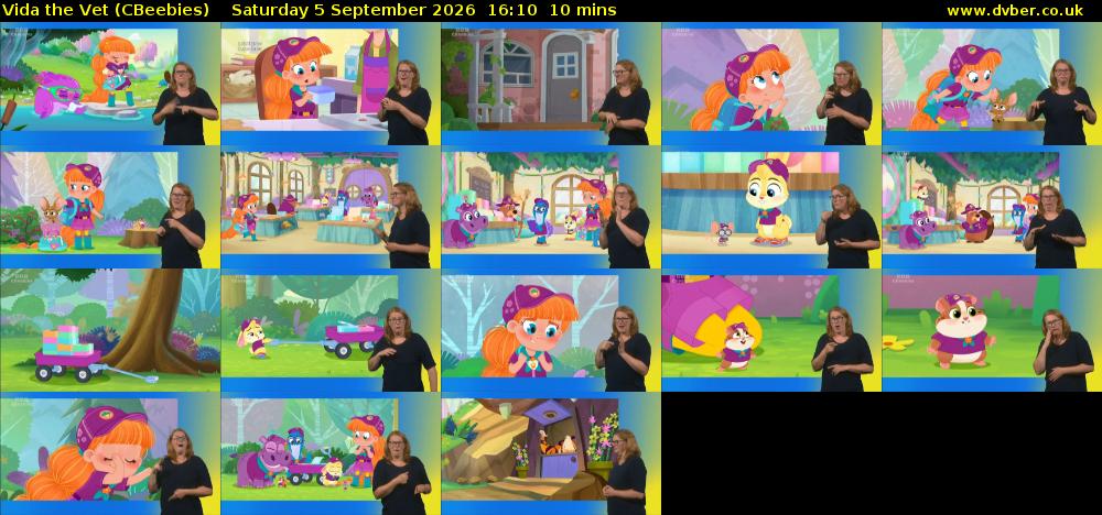 Vida the Vet (CBeebies) Saturday 5 September 2026 16:10 - 16:20