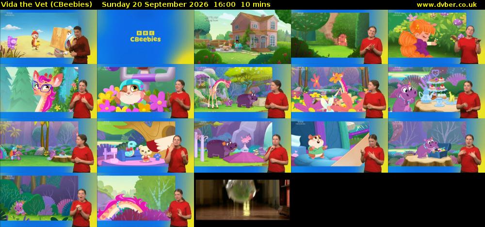 Vida the Vet (CBeebies) Sunday 20 September 2026 16:00 - 16:10