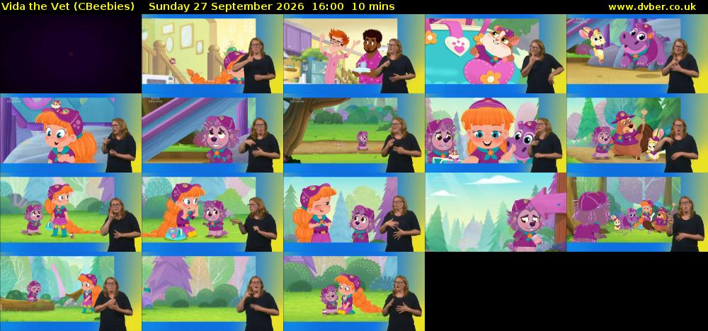 Vida the Vet (CBeebies) Sunday 27 September 2026 16:00 - 16:10