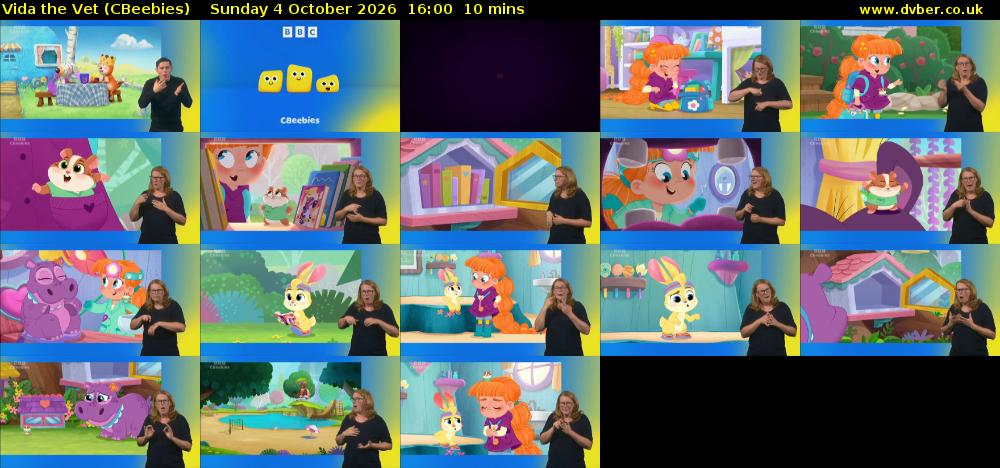 Vida the Vet (CBeebies) Sunday 4 October 2026 16:00 - 16:10
