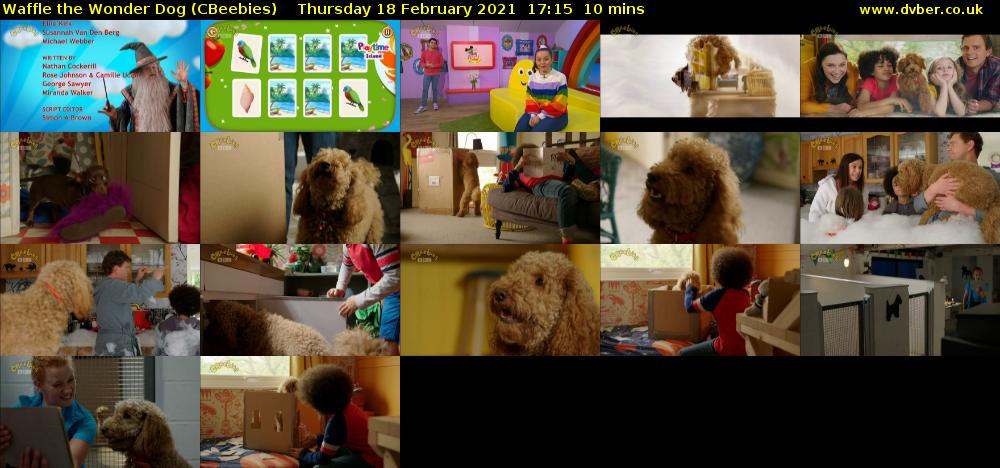 Waffle the Wonder Dog (CBeebies) Thursday 18 February 2021 17:15 - 17:25