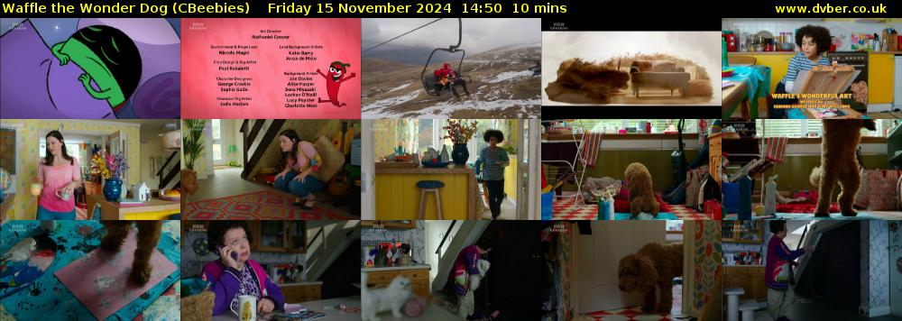 Waffle the Wonder Dog (CBeebies) Friday 15 November 2024 14:50 - 15:00