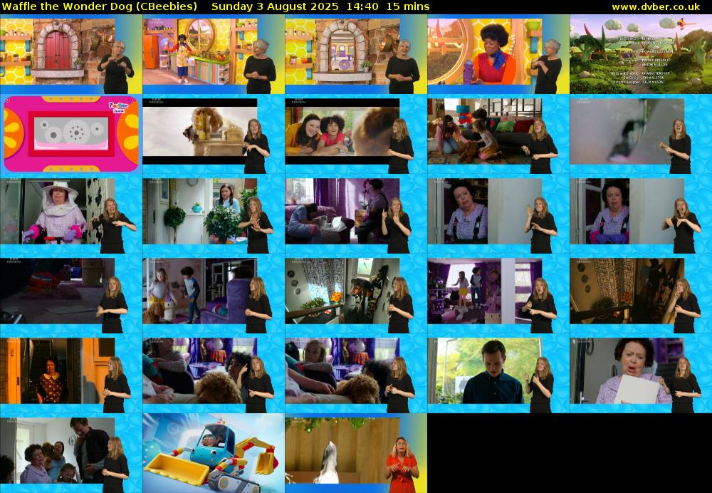 Waffle the Wonder Dog (CBeebies) Sunday 3 August 2025 14:40 - 14:55