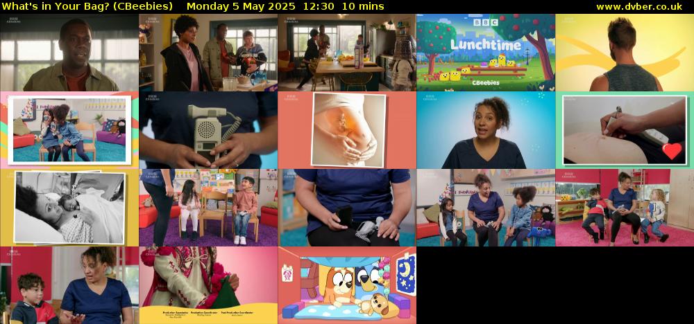 What's in Your Bag? (CBeebies) Monday 5 May 2025 12:30 - 12:40