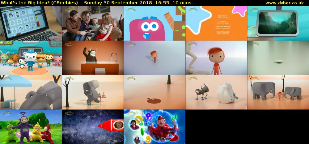What's the Big Idea? (CBeebies) Sunday 30 September 2018 16:55 - 17:05