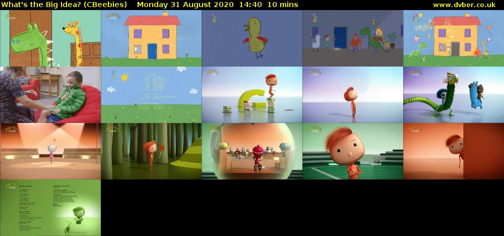 What's the Big Idea? (CBeebies) Monday 31 August 2020 14:40 - 14:50