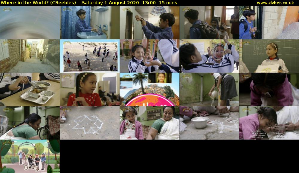 Where in the World? (CBeebies) Saturday 1 August 2020 13:00 - 13:15