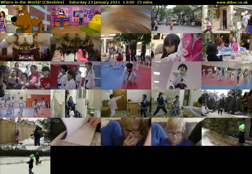 Where in the World? (CBeebies) Saturday 23 January 2021 13:00 - 13:15