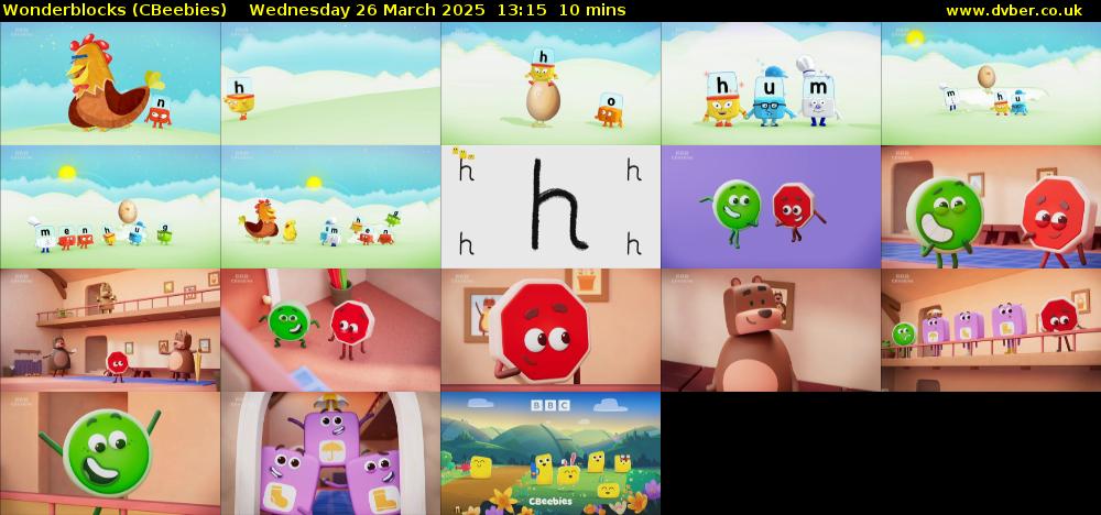 Wonderblocks (CBeebies) Wednesday 26 March 2025 13:15 - 13:25
