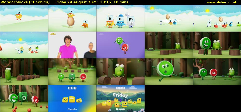 Wonderblocks (CBeebies) Friday 29 August 2025 13:15 - 13:25