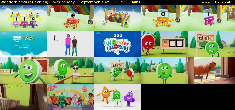 Wonderblocks (CBeebies) Wednesday 3 September 2025 13:15 - 13:25