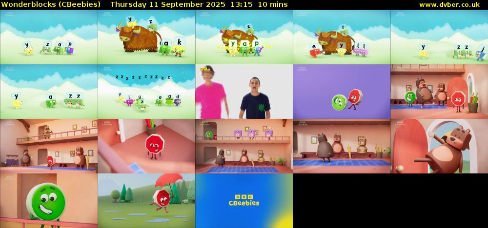Wonderblocks (CBeebies) Thursday 11 September 2025 13:15 - 13:25