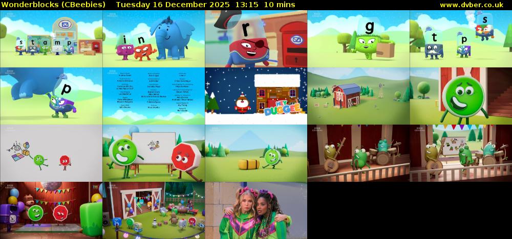 Wonderblocks (CBeebies) Tuesday 16 December 2025 13:15 - 13:25