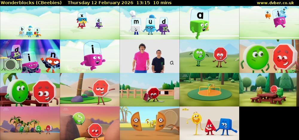 Wonderblocks (CBeebies) Thursday 12 February 2026 13:15 - 13:25