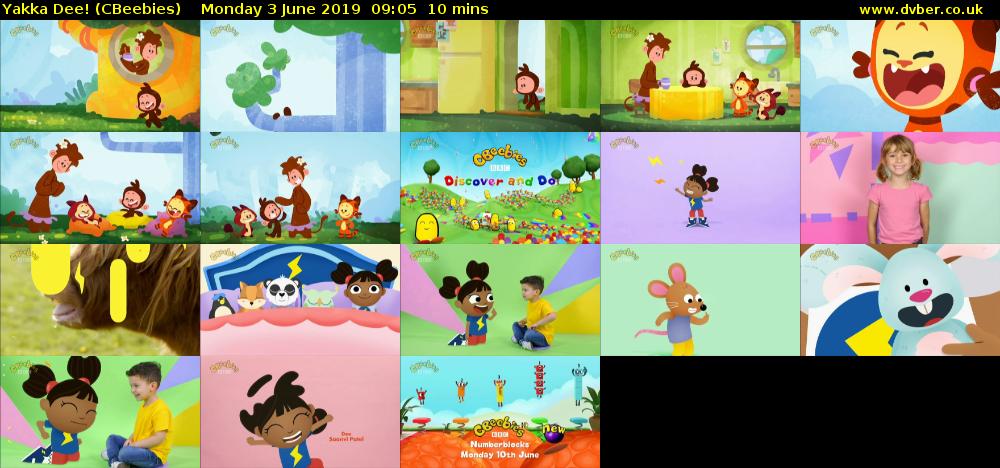 Yakka Dee! (CBeebies) Monday 3 June 2019 09:05 - 09:15