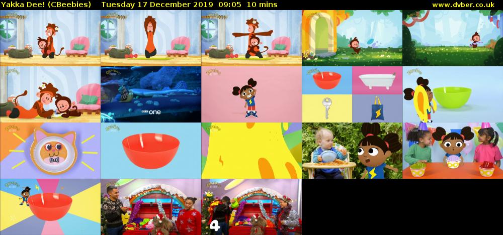 Yakka Dee! (CBeebies) Tuesday 17 December 2019 09:05 - 09:15