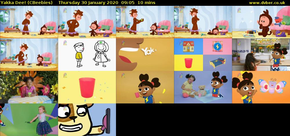 Yakka Dee! (CBeebies) Thursday 30 January 2020 09:05 - 09:15