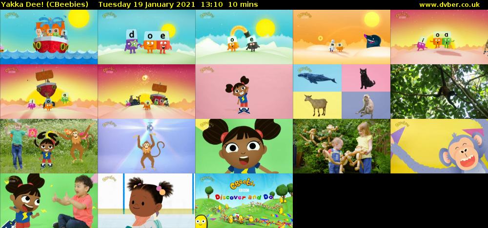 Yakka Dee! (CBeebies) Tuesday 19 January 2021 13:10 - 13:20