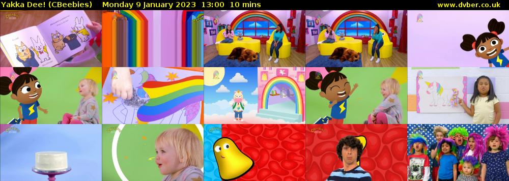 Yakka Dee! (CBeebies) Monday 9 January 2023 13:00 - 13:10
