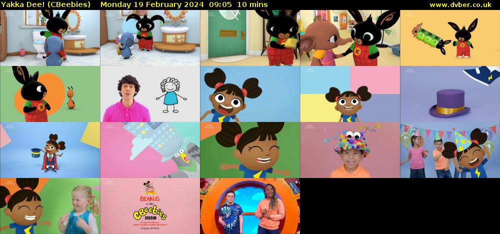 Yakka Dee! (CBeebies) Monday 19 February 2024 09:05 - 09:15