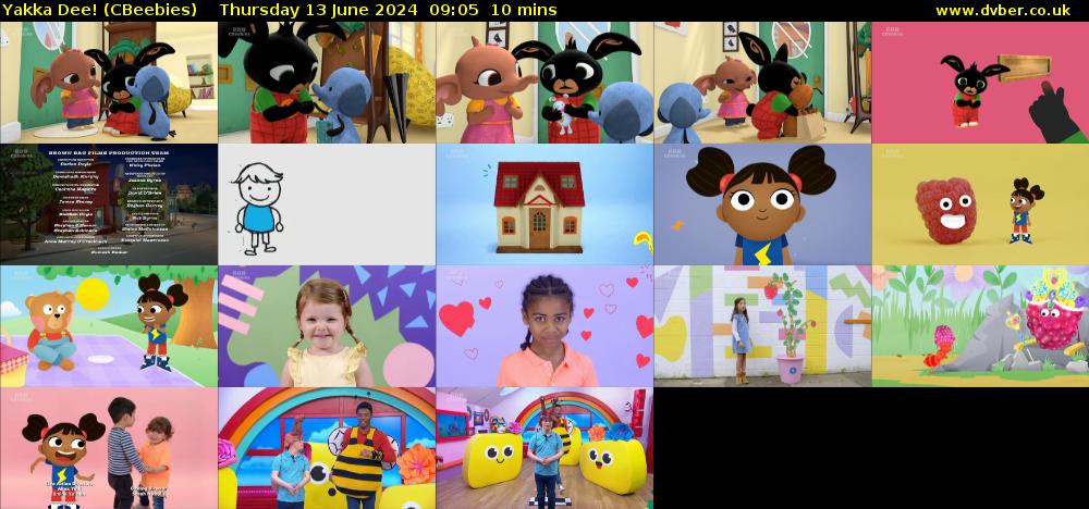 Yakka Dee! (CBeebies) Thursday 13 June 2024 09:05 - 09:15