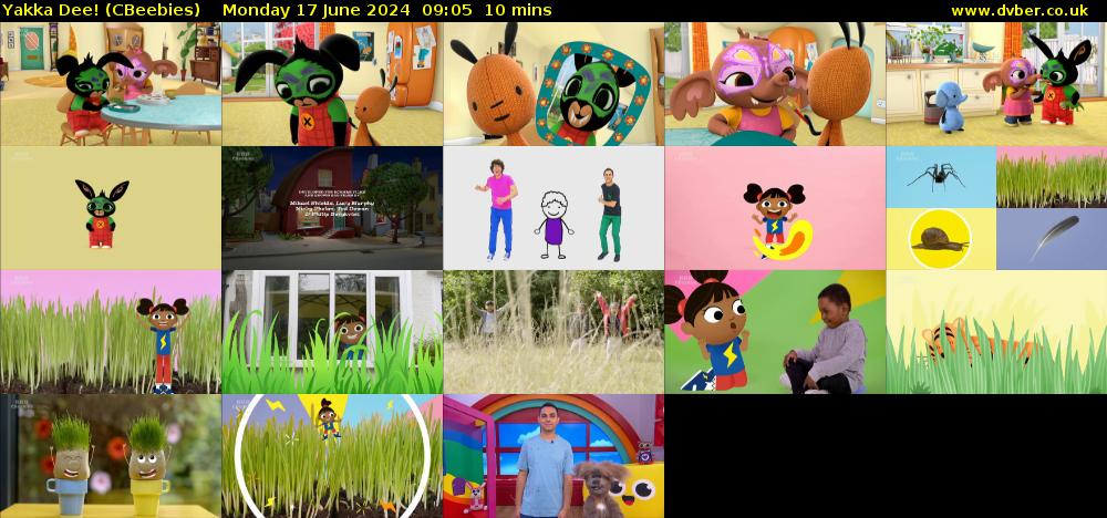 Yakka Dee! (CBeebies) Monday 17 June 2024 09:05 - 09:15