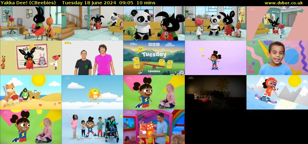 Yakka Dee! (CBeebies) Tuesday 18 June 2024 09:05 - 09:15