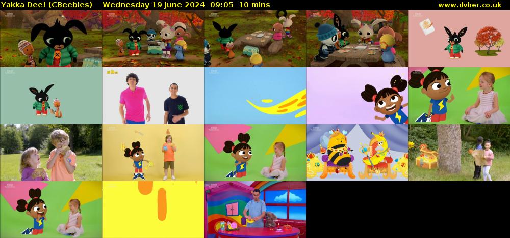 Yakka Dee! (CBeebies) Wednesday 19 June 2024 09:05 - 09:15