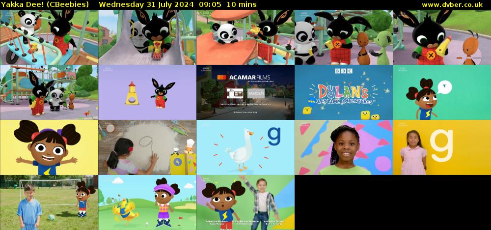Yakka Dee! (CBeebies) Wednesday 31 July 2024 09:05 - 09:15