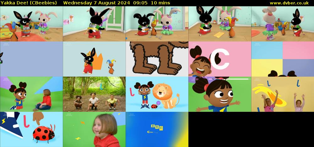 Yakka Dee! (CBeebies) Wednesday 7 August 2024 09:05 - 09:15