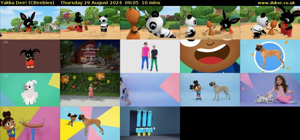 Yakka Dee! (CBeebies) Thursday 29 August 2024 09:05 - 09:15