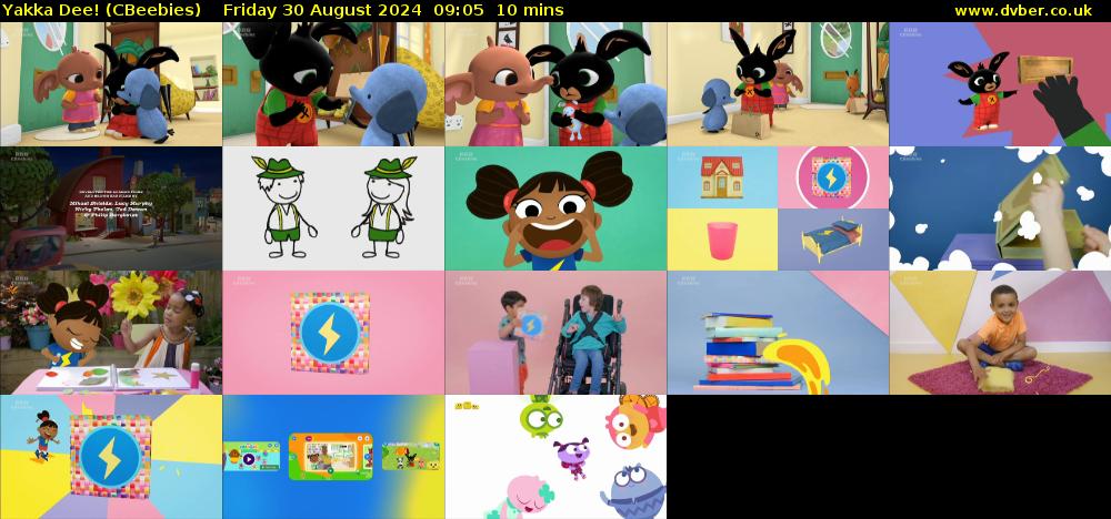 Yakka Dee! (CBeebies) Friday 30 August 2024 09:05 - 09:15