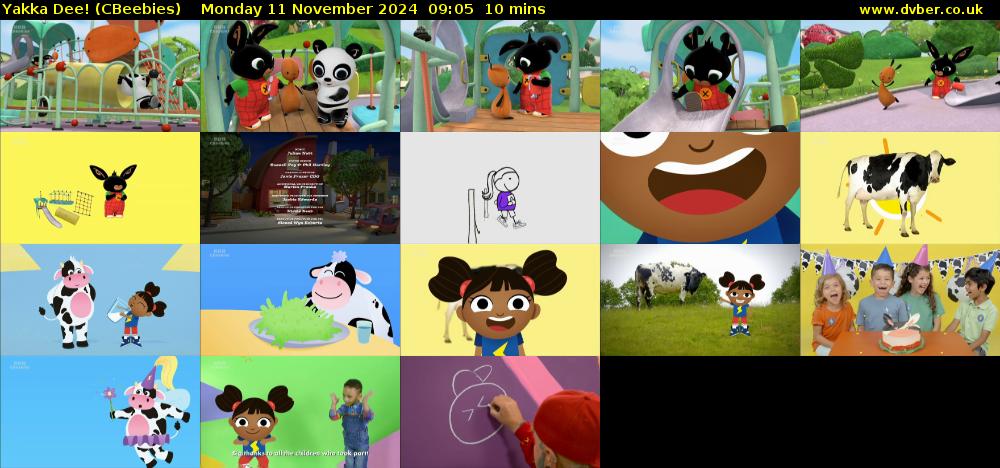 Yakka Dee! (CBeebies) Monday 11 November 2024 09:05 - 09:15