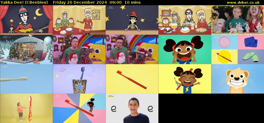 Yakka Dee! (CBeebies) Friday 20 December 2024 09:00 - 09:10