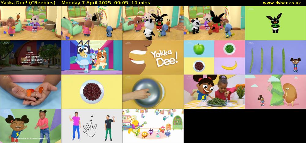 Yakka Dee! (CBeebies) Monday 7 April 2025 09:05 - 09:15
